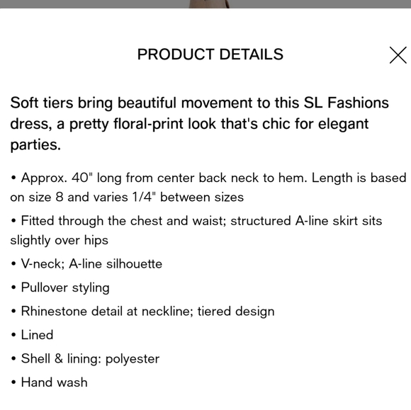 SLNY Floral Tiered Dress NWT - Picture 5 of 5